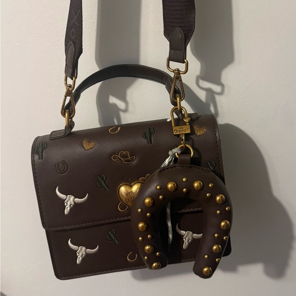 Betsey Johnson Western Embroidered Satchel Crossbody Bag